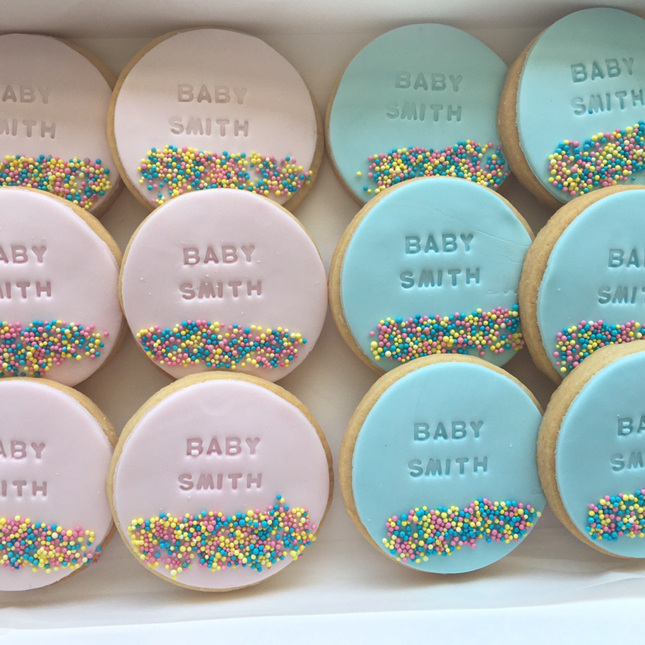 Fondant cookies geelong, baby shower cookies, Poppy Jane Cakes Geelong