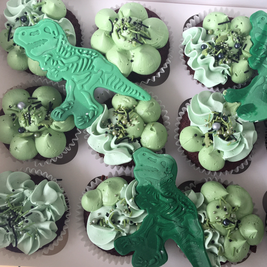 Dinosaur cupcakes geelong, birthday cupcakes Geelong, Poppy Jane Cakes Geelong