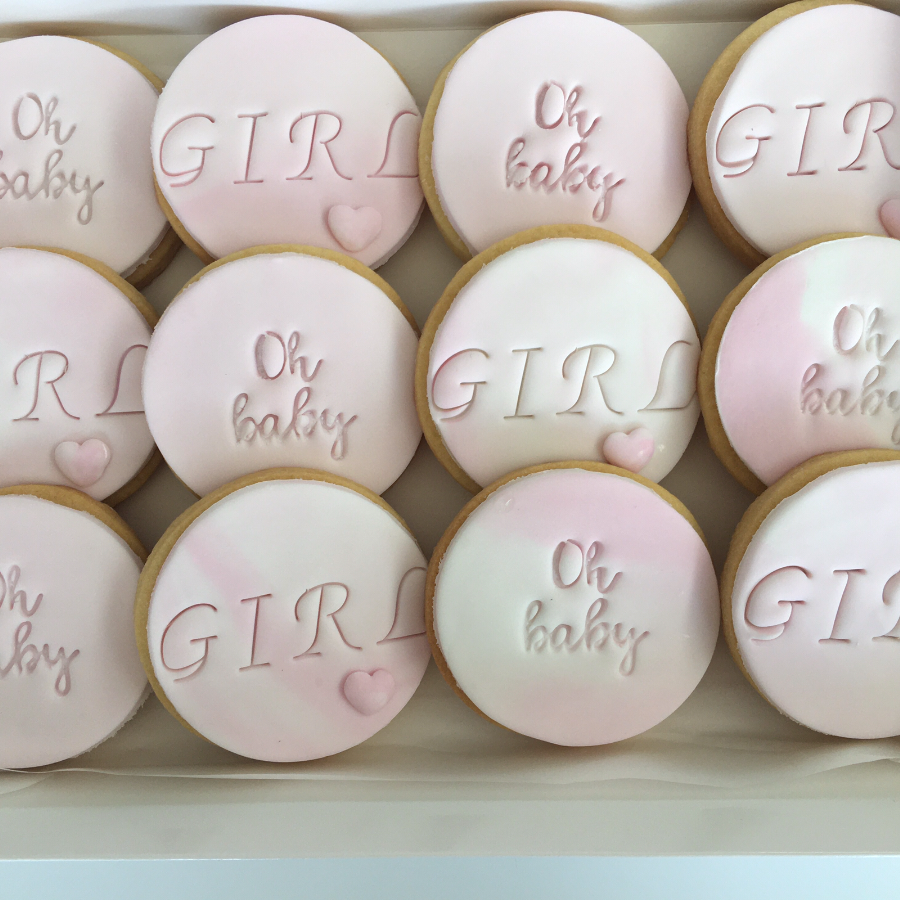 Fondant cookies geelong, baby shower cookies, Poppy Jane Cakes Geelong